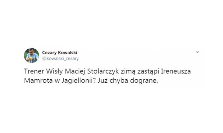 Stolarczyk MA ZMIENIĆ PRACĘ w Ekstraklasie O.o